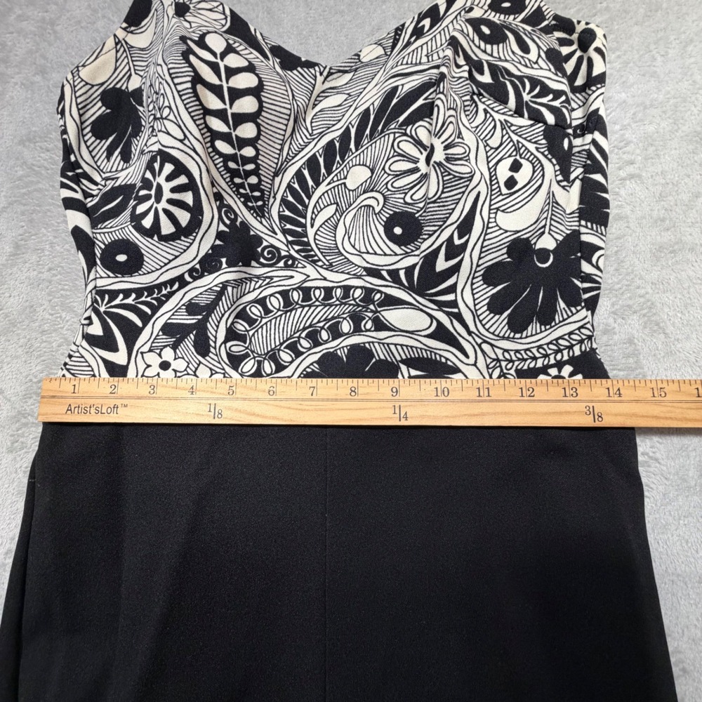 Vintage 60s Jantzen Paisley Bloomer‎ Swimsuit Black White Romper Small - Picture 3 of 9